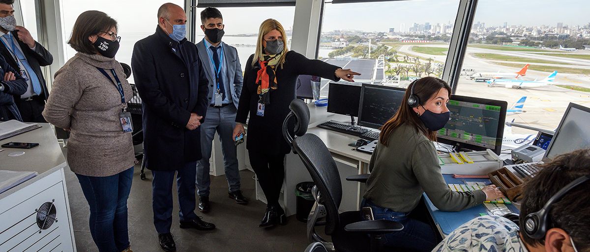 Visita del ministro a Aeroparque.