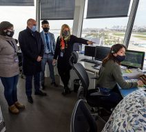 Visita del ministro a Aeroparque.
